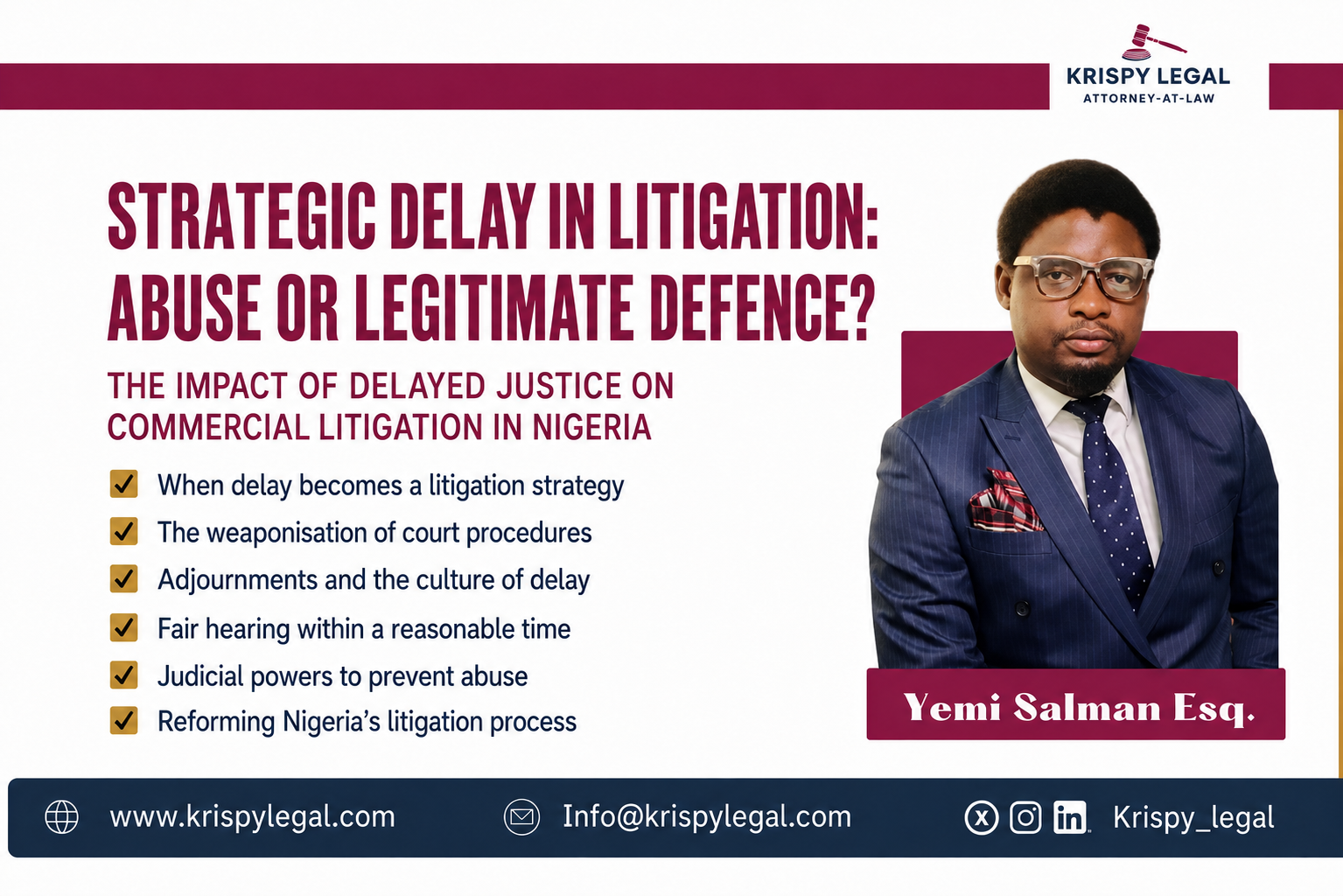 Strategic delay in litigation